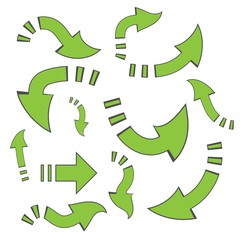 Vector arrow icon. Vector internet concept. Black color. Up icon set. Green arrows set, great design for any purposes