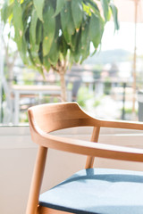 Wooden chair in luxury restaurant