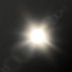 Fototapeta na wymiar Light flare special effect with rays of light and magic sparkles. Glow transparent vector light effect set, explosion, glitter, spark, sun flash