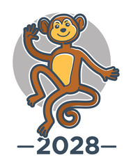 Chinese horoscope and New Year symbol, monkey or ape