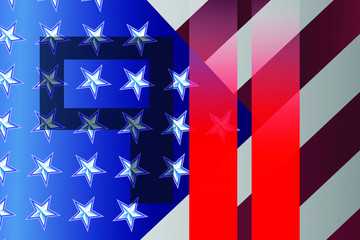 American flag. September 11. Patriotic sticker EPS10
