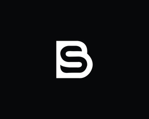 Creative Professional Trendy Letter BS SB Logo Design in Black and White Color , Initial Based Alphabet Icon Logo