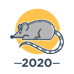 Rat zodiac sign, Chinese horoscope symbol, 2020 New Year