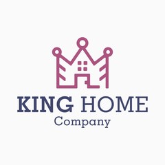 Luxury King Home Company Logo Design Vector