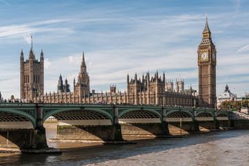 Fototapeta na wymiar Westminster Bridge and Big Ben in London