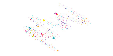 Abstract flying confetti.