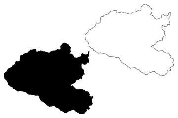 Obraz premium Xiangkhouang Province (Lao People's Democratic Republic, Muang Lao, Provinces of Laos) map vector illustration, scribble sketch Xiangkhouang map