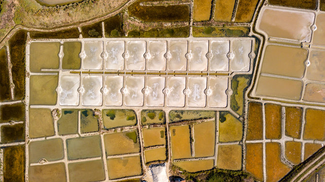 Luftbild Salzgärten von Guerande, Bretagne
