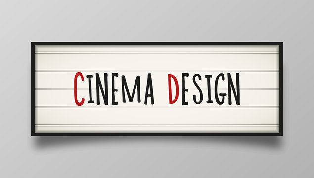 Board for announcements. Classic letter board for your business or advertising. Vintage billboard or bright signboard. Place for theater ads. Custom marquee sign. Cinema lightbox. LED. Vector illustra