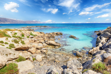 Famous Elafonisi beach on Greece island Crete