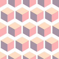 Obraz premium Cubic pattern illusion flat colorful cub