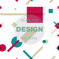 seamless pattern in colors with geometric elements. Pattern in hipster style. Pattern is suitable for posters, postcards, fabric or wrapping paper
