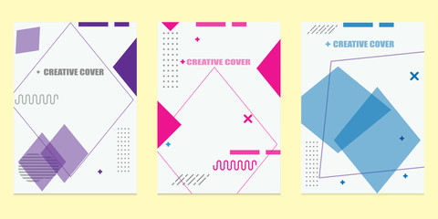 Creative cover design in Geometric style. minimal. can be used for backgrounds, banners, posters, leaflets, leaflets, web templates,