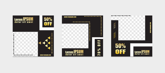 Editable social media post templates, Instagram story collections, social networking frames, layout designs, Mock-ups for marketing promotions, covers, banners, backgrounds, square puzzles. vector