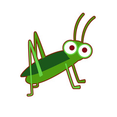 Vector illustration of green grasshopper