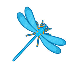 Vector illustration of blue dragonfly