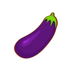 Vector illustration of cartoon eggplant