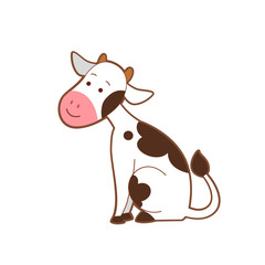 Portrait of cute cow sitting