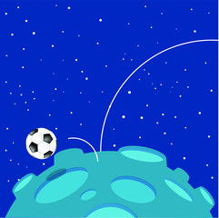 Naklejka premium soccer ball bounces into space
