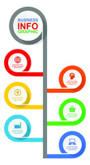 Modern design business vector floral infographic template for presentation in 6 options