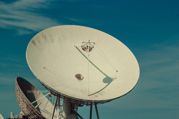 A satellite dish field in Sintra, Telecommunications, Portugal