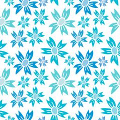 Cornflower seamless pattern. Floral background. Blue flowers pattern.