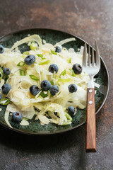 Kohlrabi, Fennel Salad with Blueberries