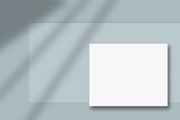 Christmas mood blue mockup, flat lay, top view mockup illustration in cold colours with happy new year and festive decor