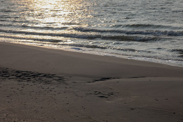 Sunset on the North Sea beach, Langeoog