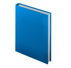 3d illustration of object - highly detailed blue closed book, college concept isolated on white
