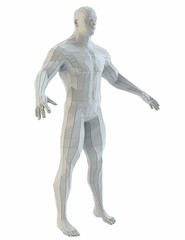 Abstract muscular robot or bodybuilder