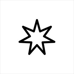 Obraz premium Vector star icon. symbol of rating or favorite with trendy flat outline style icon for web site design, logo, app, UI isolated on white background