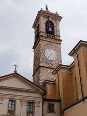 Fototapeta na wymiar Castello di Costa di Mezzate, ITALY - August 7, 2019: buildings of the church of the old city