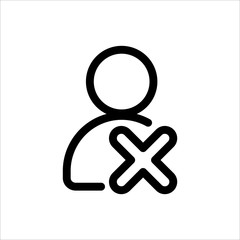 Obraz premium user with cross icon. symbol of business people with trendy flat style icon for web site design, logo, app, UI isolated on white background. vector illustration eps 10