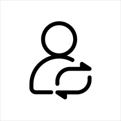 user with sync icon. symbol of business people with trendy flat style icon for web site design, logo, app, UI isolated on white background. vector illustration eps 10