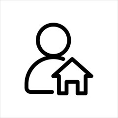 user with home icon. symbol of business people with trendy flat style icon for web site design, logo, app, UI isolated on white background. vector illustration eps 10