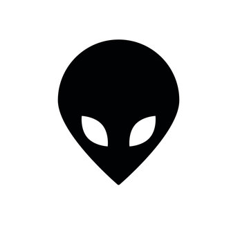 alien icon. black vector alien  sign 