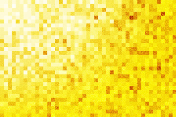 Illustration of Glittering golden background with a square pattern. Added light. 四角い模様が入ったキラキラと輝く金色の背景素材のイラスト 光あり