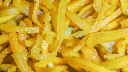 yellow spicy tasty grated carrot background