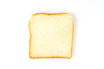 Close-up sliced bread isolated on white background.