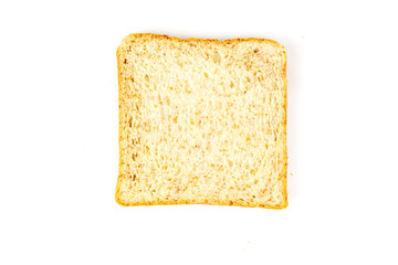 Close-up whole wheat bread isolated on white background.
