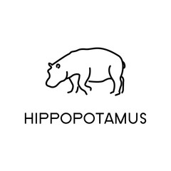 hippopotamus concept mimimalis logo line