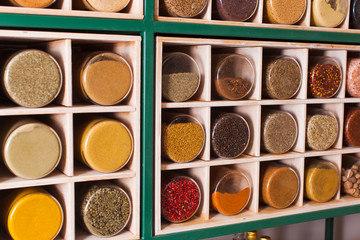 Obraz na płótnie Canvas Spices sold in eco shop with zero waste concept