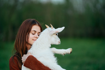 girl with goat