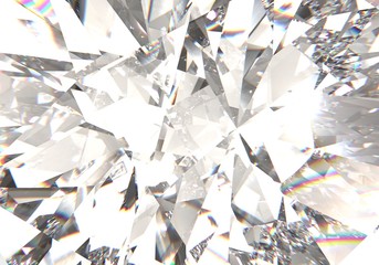 Realistic diamond texture close up, 3D illustration. - obrazy, fototapety, plakaty