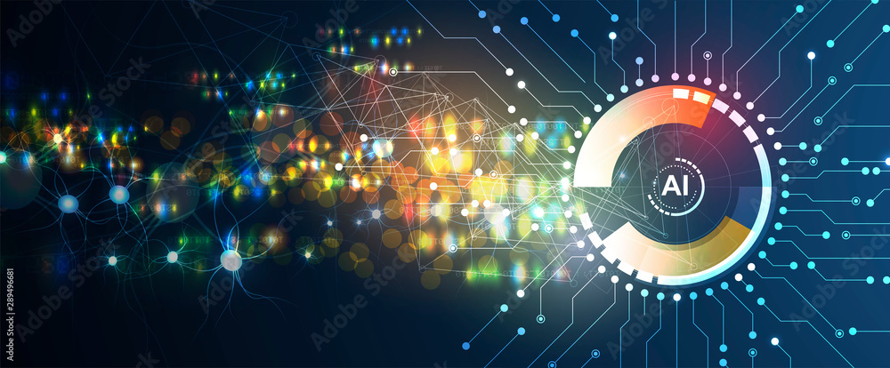 Aufkleber conceptual technology illustration of artificial intelligence