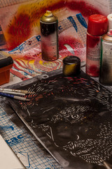 Textures and elements of stencil practice