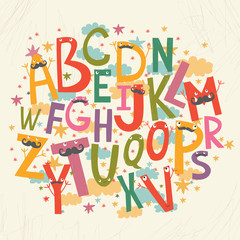 cute vector alphabet for children. baby font. 