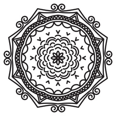 Abstract mandala graphic design decorative elements isolated on white color background for   ancient geometric concepts