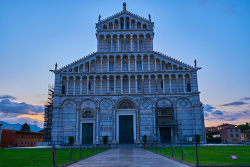 Fototapeta na wymiar Square of miracles Pisa, Tuscany, Italy. Sunrise in the city of Pisa